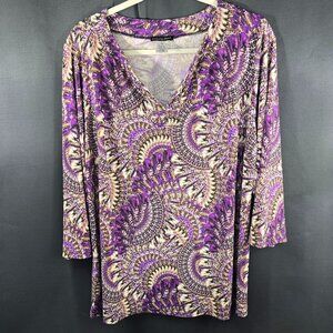 Vintage Intriguing Threads Woman's Pullover Tunic 3/4 Sleeve Size 1X (NN-9)